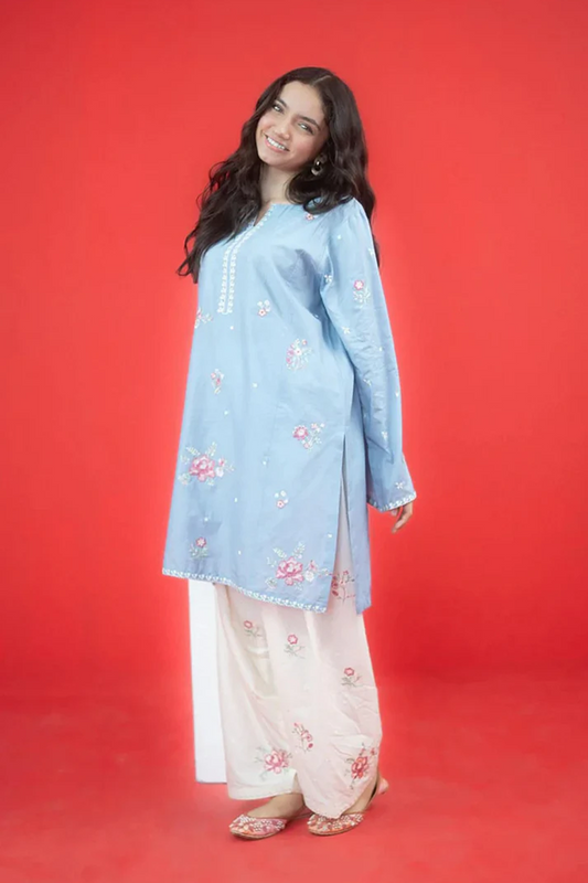 Embroidered Dhanak Unstitched 2PC Set | FS3017