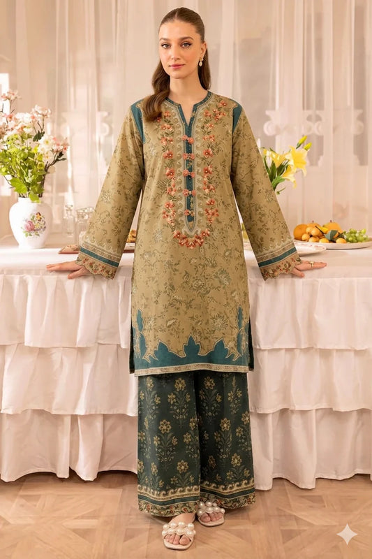 Embroidered Lawn Unstitched 2PC Set | RJ7125