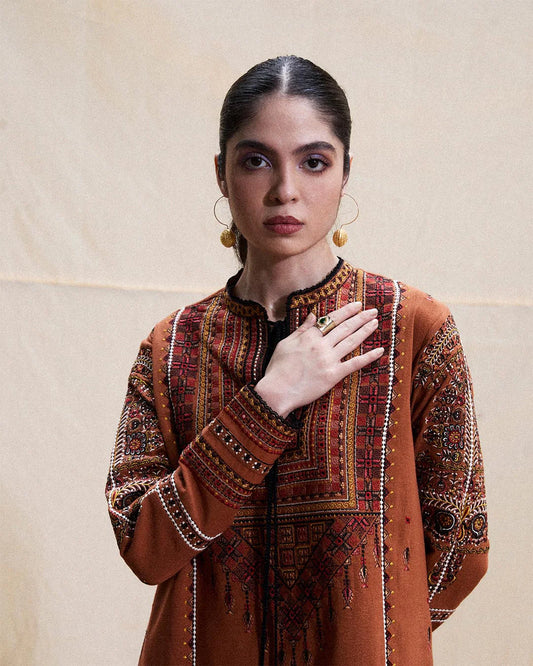 Embroidered Dhanak Unstitched 3PC Set | FS3113