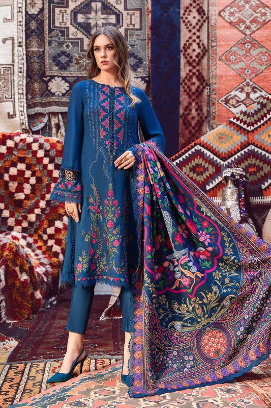 Embroidered Dhanak Unstitched 3PC Set | FS3030