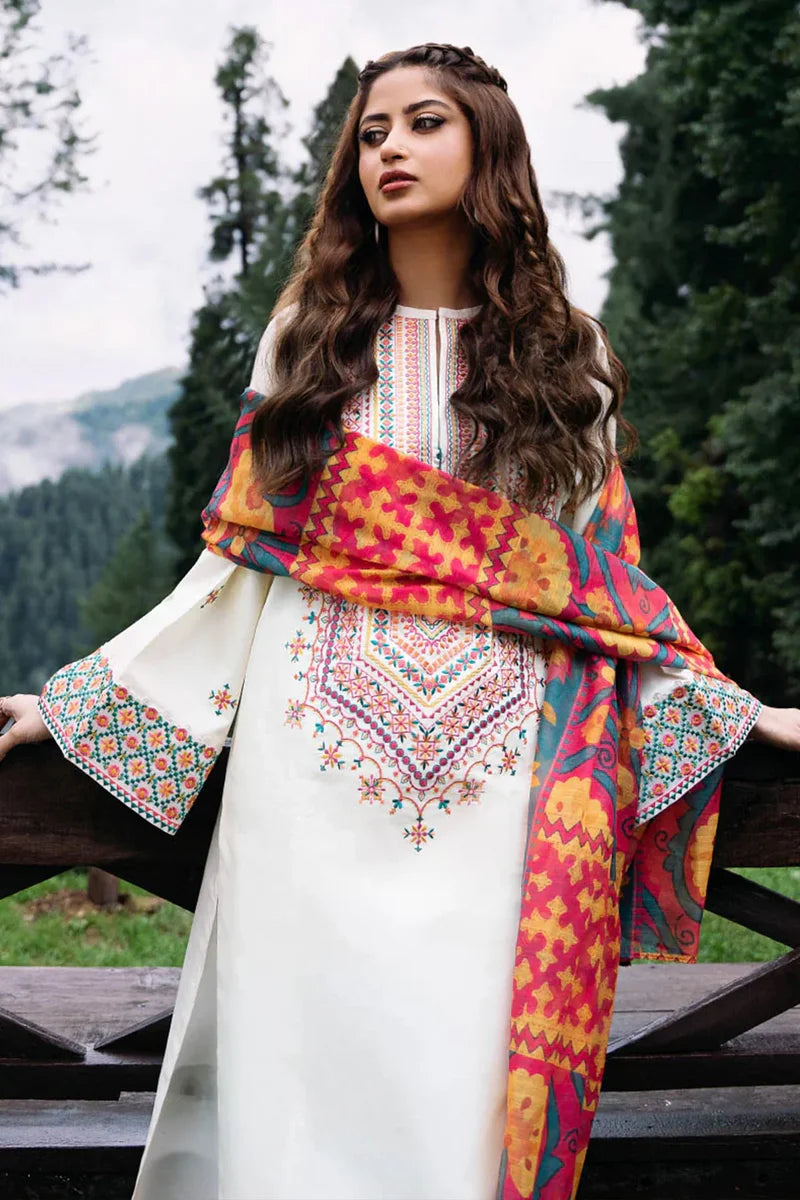 Embroidered Khaddar Unstitched 3PC Set | RF1218