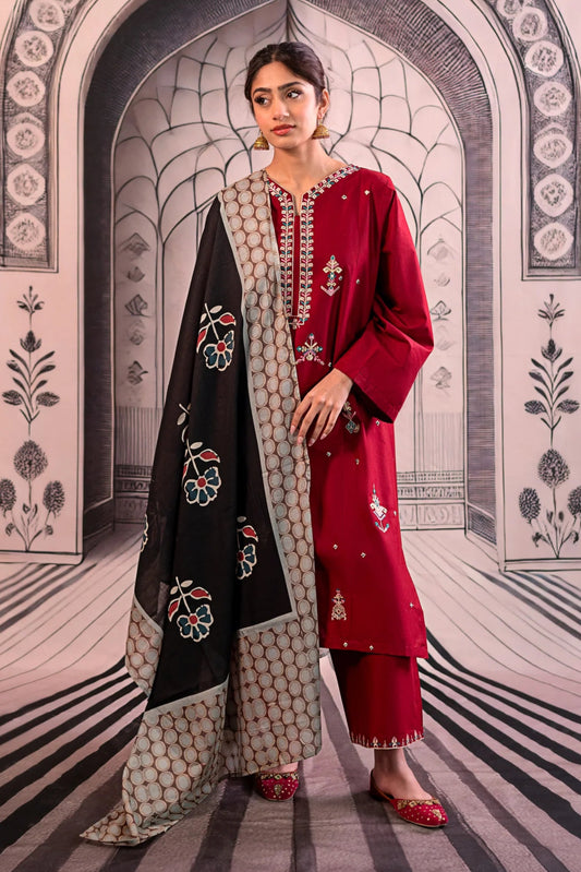 Embroidered Lawn Unstitched 3PC Set | MM1246