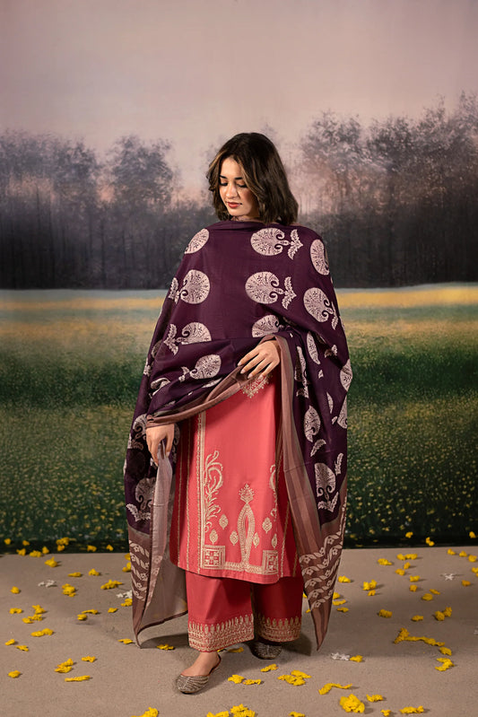 Embroidered Lawn Unstitched 3PC Set | MM1254