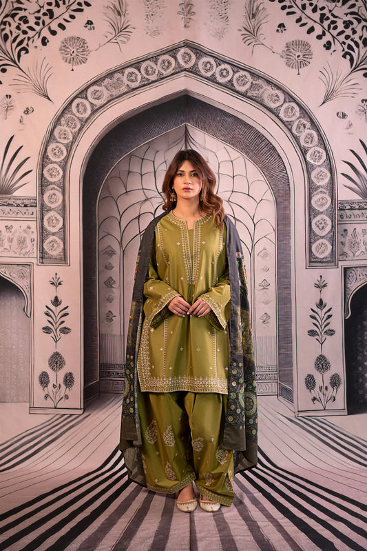 Embroidered Lawn Unstitched 3PC Set | MM1251