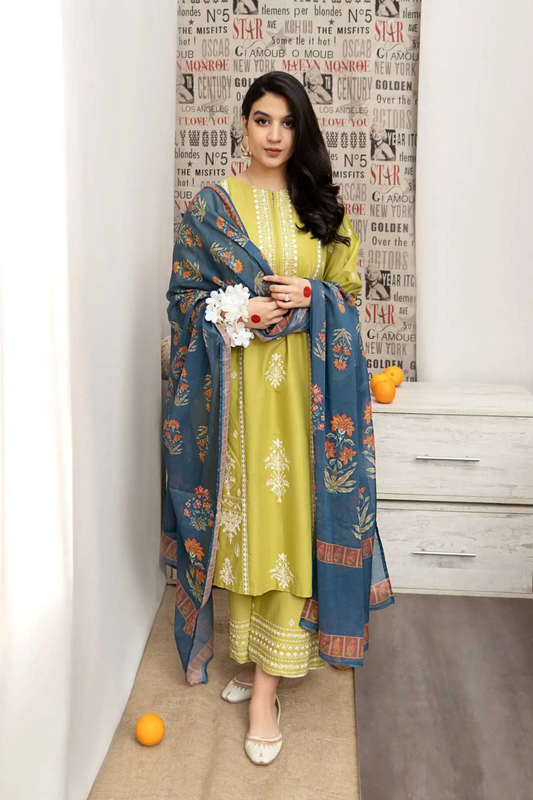 Embroidered Lawn Unstitched 3PC Set | FS7069