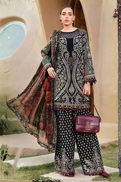 Printed Dhanak Unstitched 3PC Set | FS3097