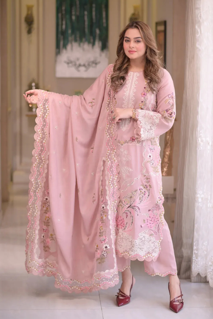 Embroidered Lawn Unstitched 3PC Set | FS7077