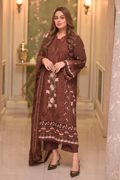Embroidered Lawn Unstitched 3PC Set | FS7095