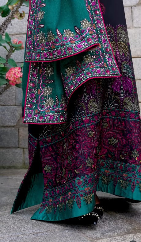 Embroidered Dhanak Unstitched 3PC Set | FS3095