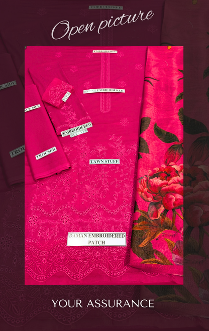 Embroidered Lawn Unstitched 3PC Set | RJ7113