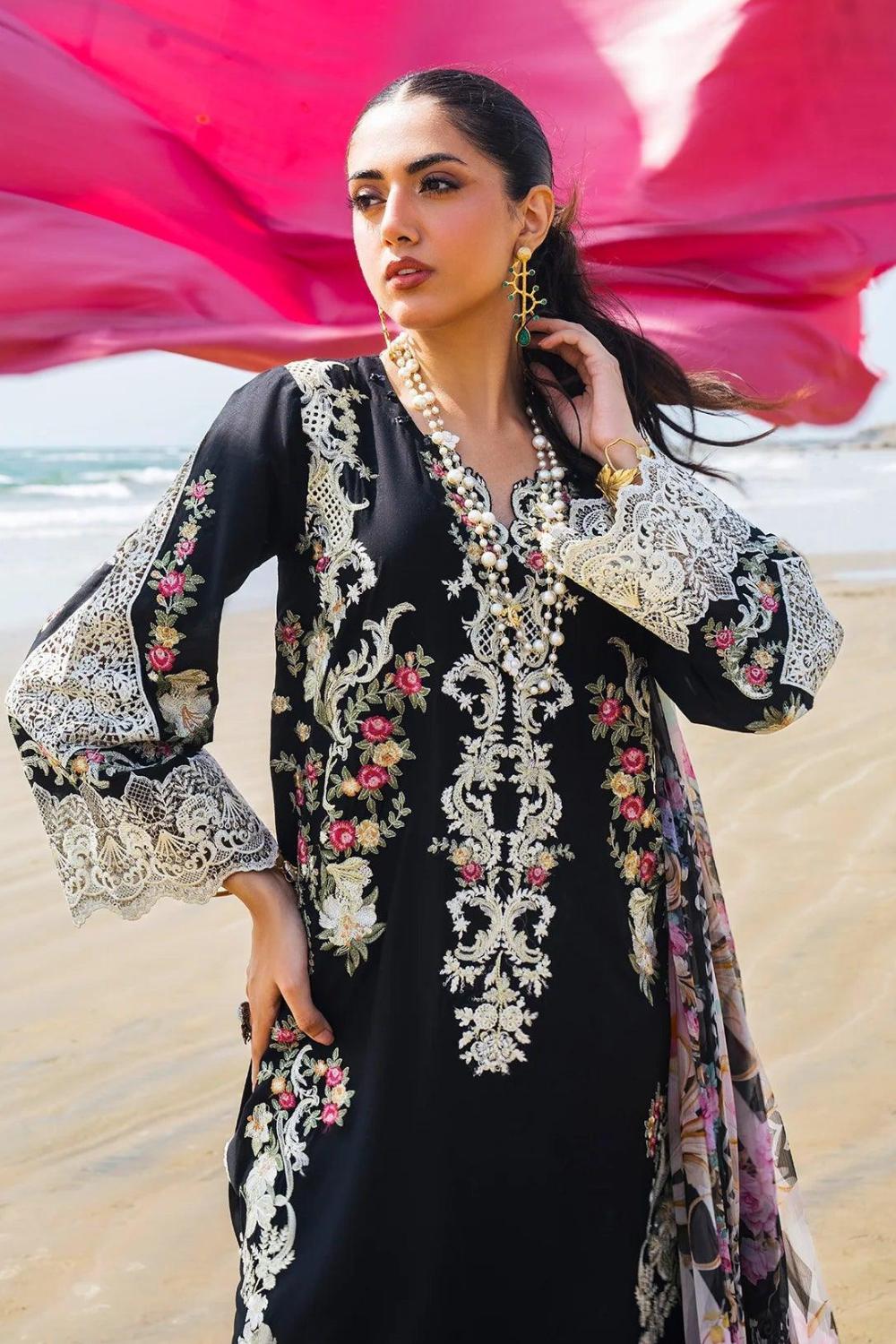 Embroidered  Dhanak Unstitched 3PC Set | FS3087