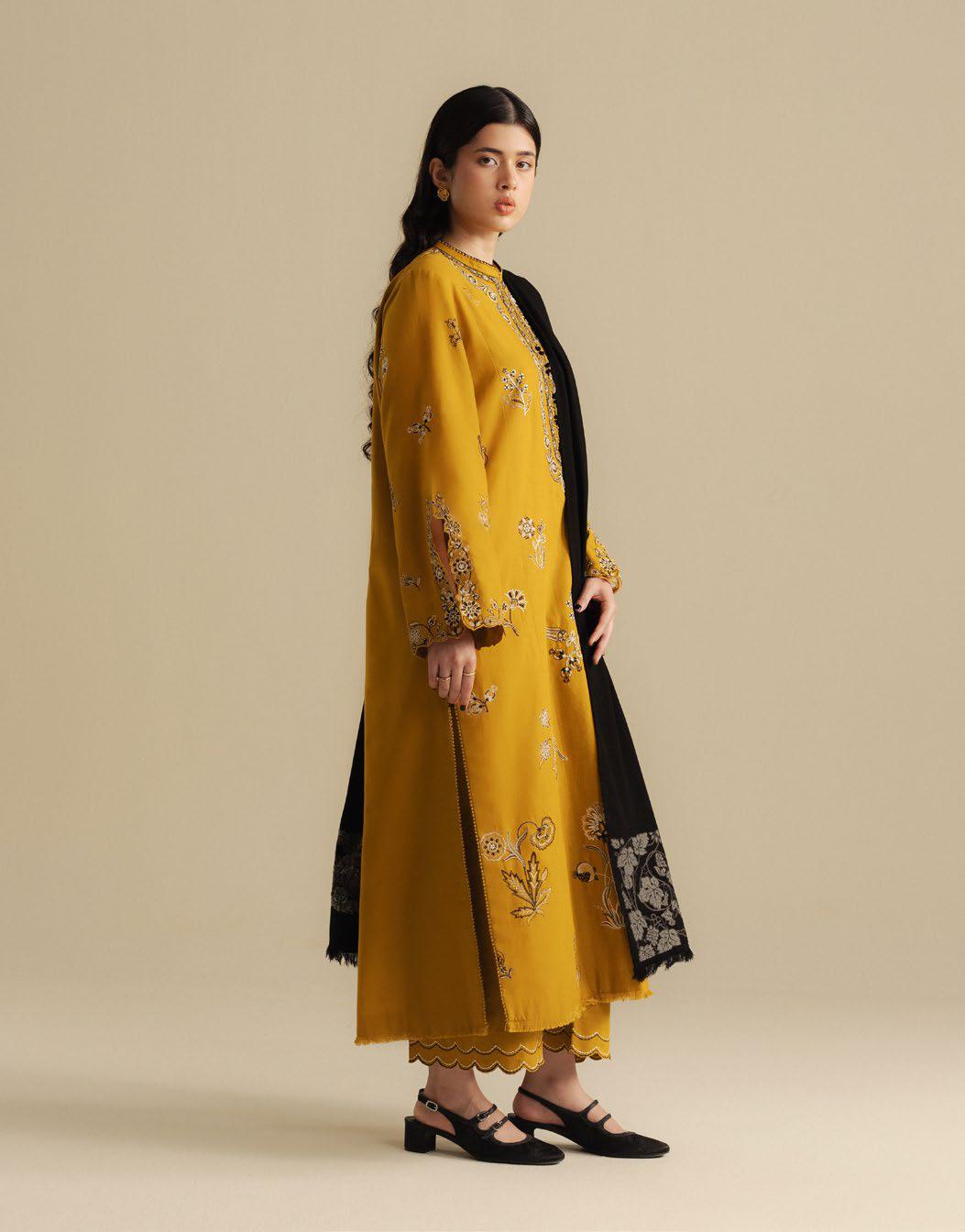 Embroidered Dhanak Unstitched 3PC Set | FS3099