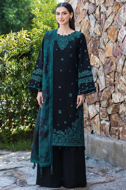 Embroidered Dhanak Unstitched 3PC Set | RJ3140
