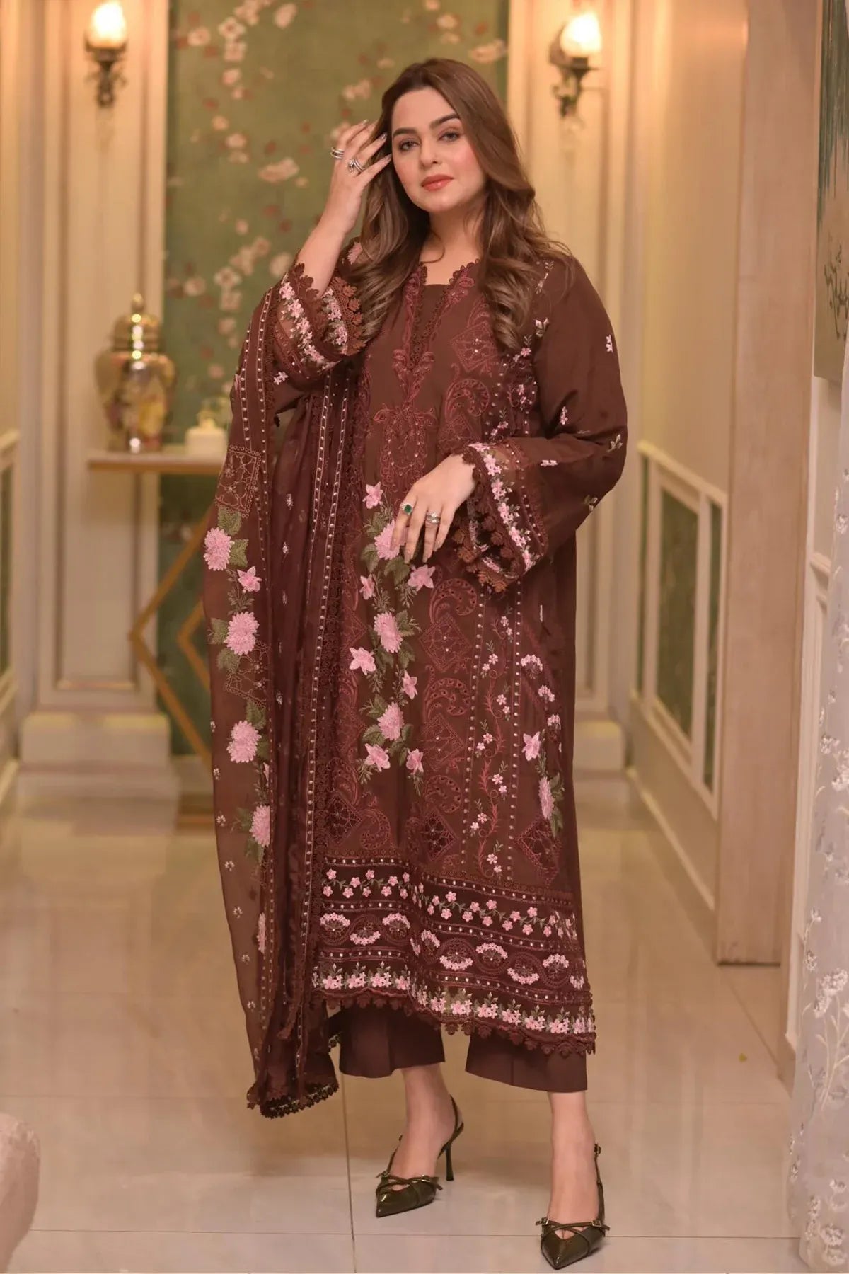 Embroidered Lawn Unstitched 3PC Set | FS7095