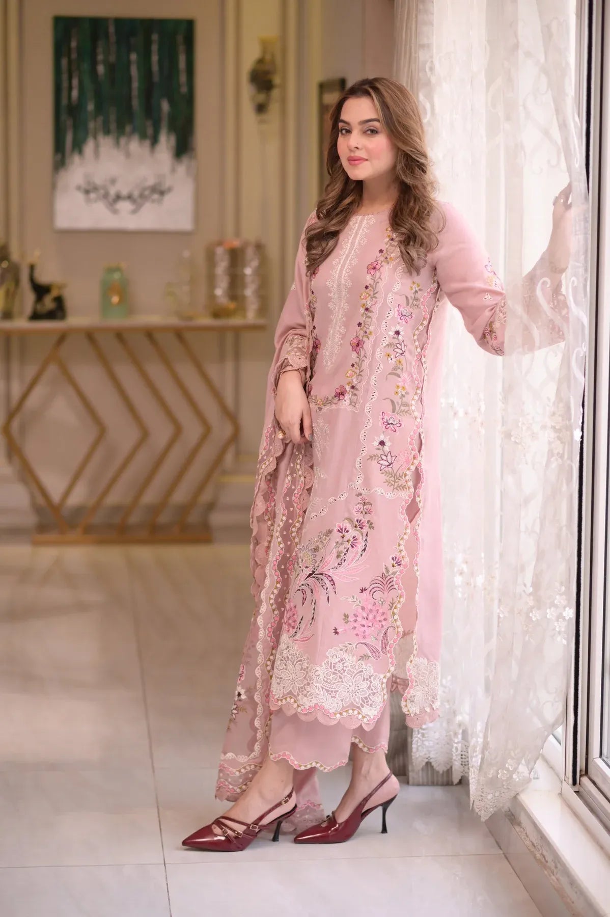 Embroidered Lawn Unstitched 3PC Set | FS7077