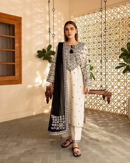 Embroidered Lawn Unstitched 3PC Set | FS7090