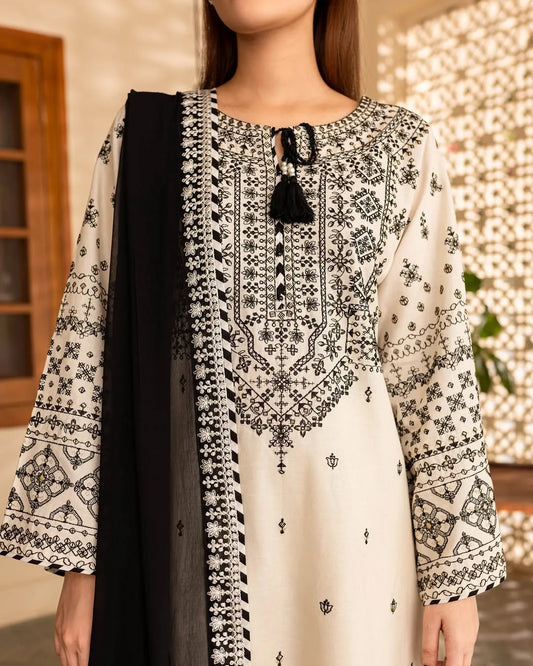 Embroidered Lawn Unstitched 3PC Set | FS7090