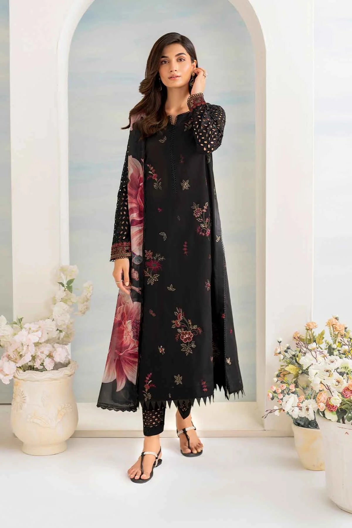 Embroidered Lawn Unstitched 3PC Set | MM1214