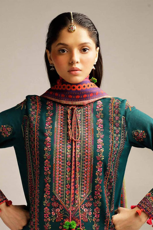 Embroidered Dhanak Unstitched 3PC Set | FS3068