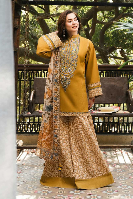 Embroidered Dhanak Unstitched 3PC Set | FS3061