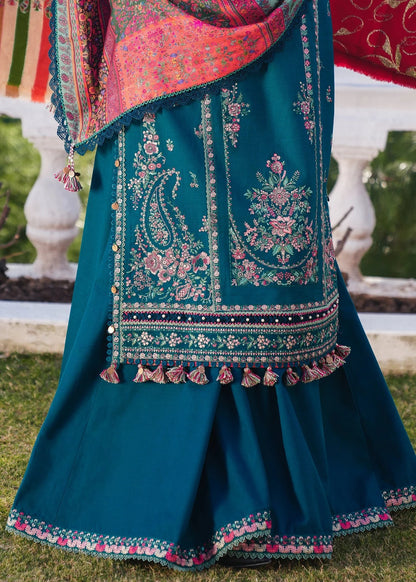 Embroidered Dhanak Unstitched 3PC Set | FS3050