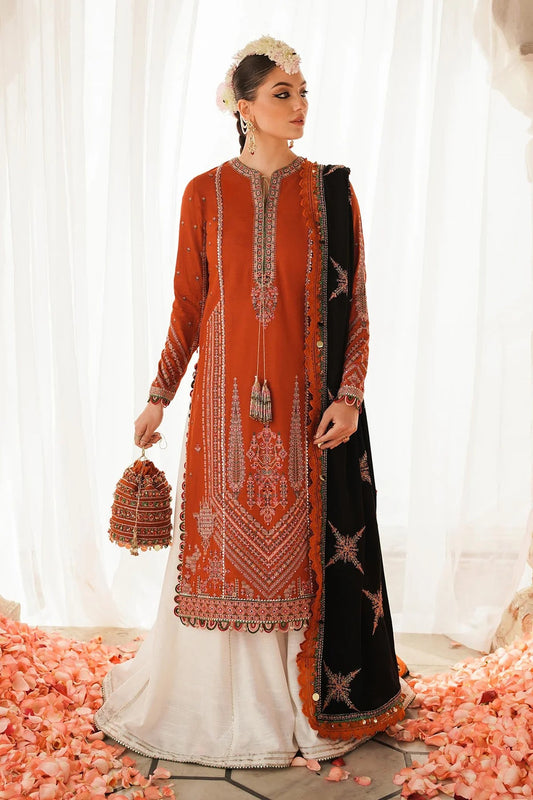 Embroidered Dhanak Unstitched 3PC Set | FS3051