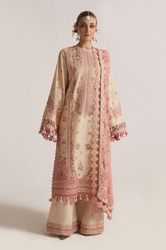 Embroidered Dhanak Unstitched 3PC Set | FS3052