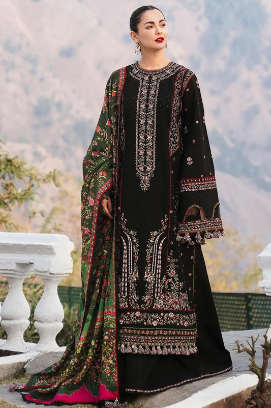 Embroidered Dhanak Unstitched 3PC Set | FS3054