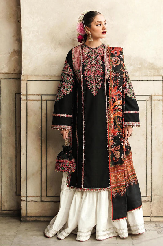 Embroidered Dhanak Unstitched 3PC Set | FS3055