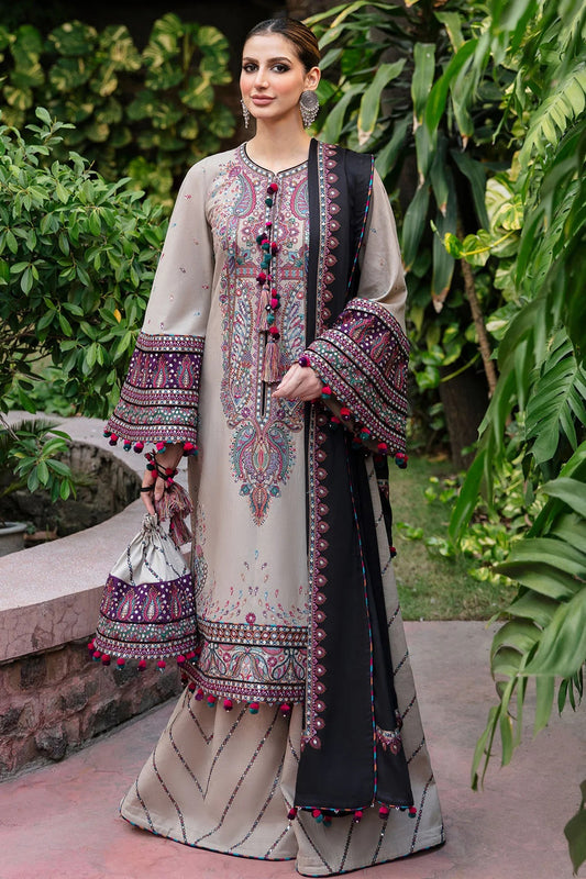 Embroidered Dhanak Unstitched 3PC Set | FS3048