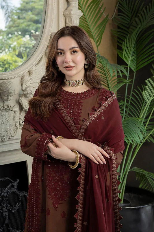 Embroidered Dhanak Unstitched 3PC Set | FS3049