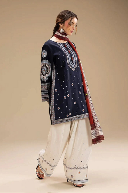 Embroidered Dhanak Unstitched 3PC Set | FS3071