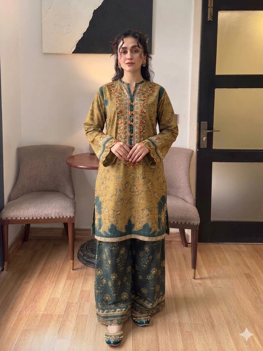 Embroidered Lawn Unstitched 2PC Set | RJ7125