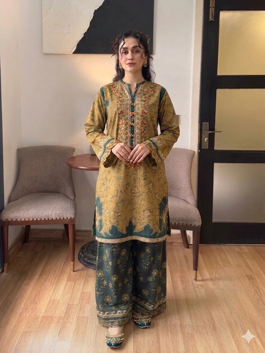 Embroidered Lawn Unstitched 2PC Set | RJ7125