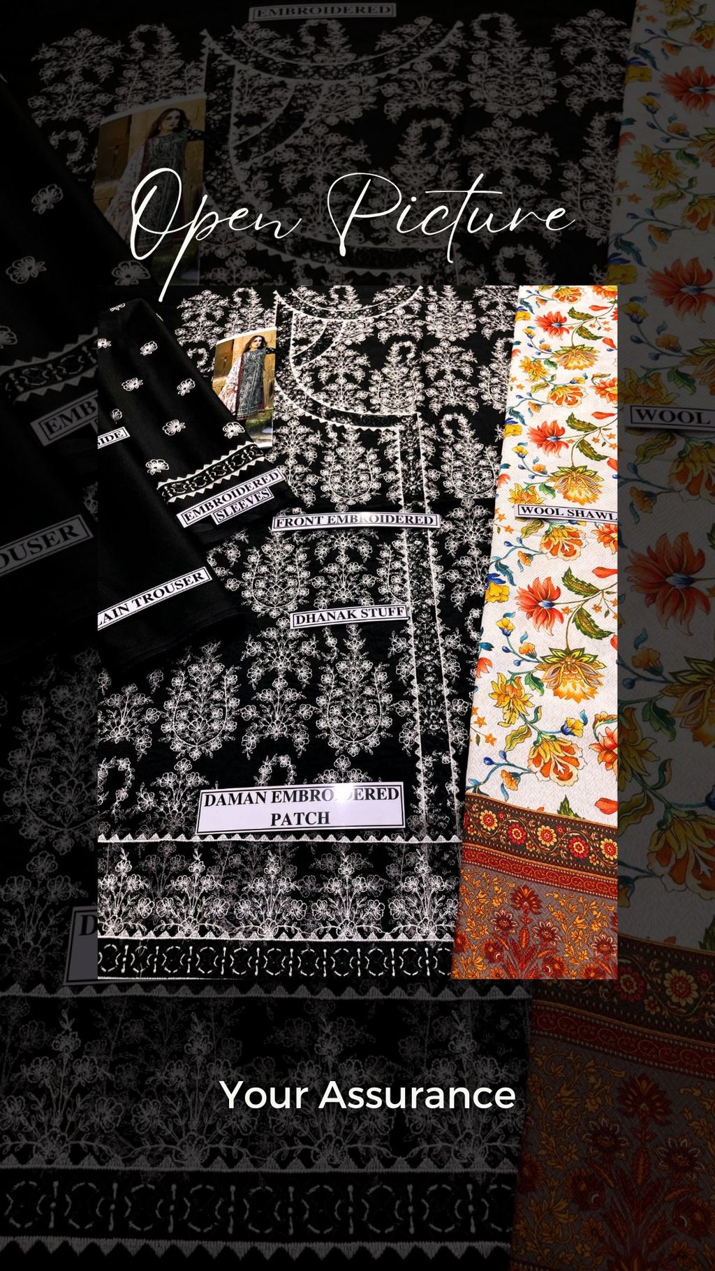 Embroidered Dhanak Unstitched 3PC Set | RJ6061